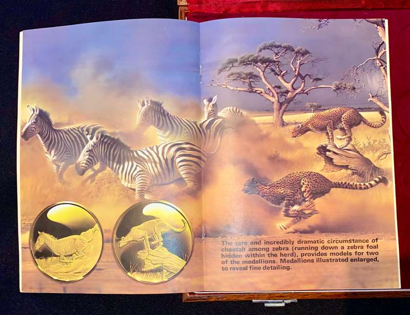 WILDLIFE SOCIETY OF SOUTHERN AFRICA 50TH ANNIVERSARY MEDALLION SET EMPTY BOX + BOOKLET