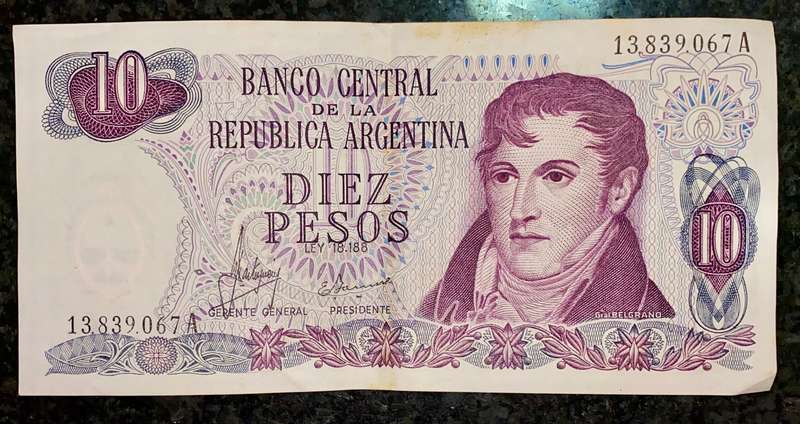ARGENTINA 10 PESOS ND