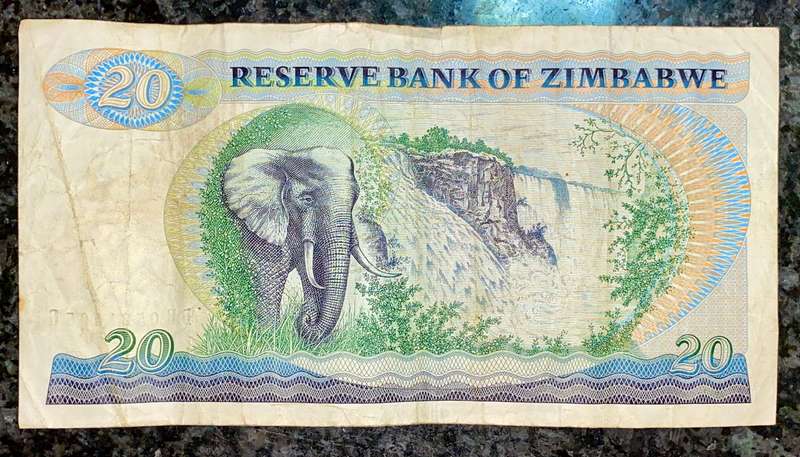 ZIMBABWE 20 DOLLARS 1984