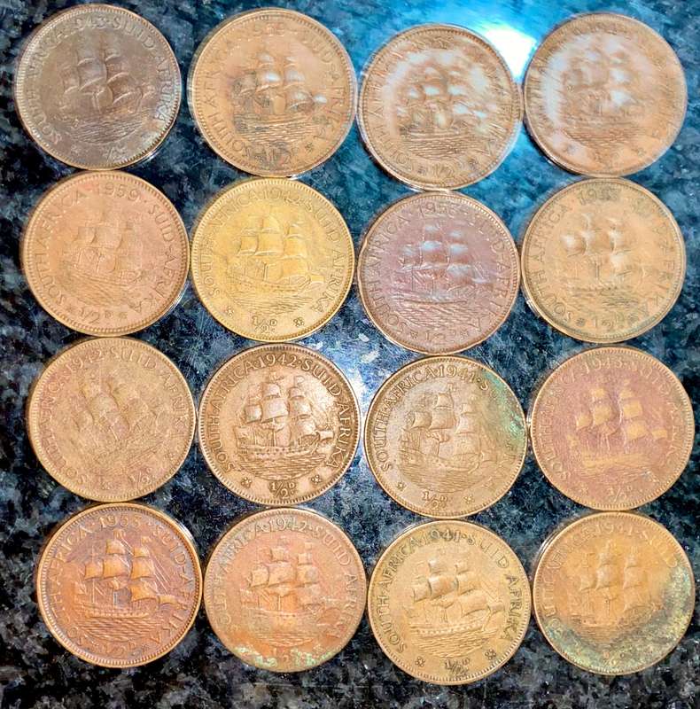 S A UNION SET 1/2 PENNY VARIUOS DATES ( 1 BID TAKES ALL 16)