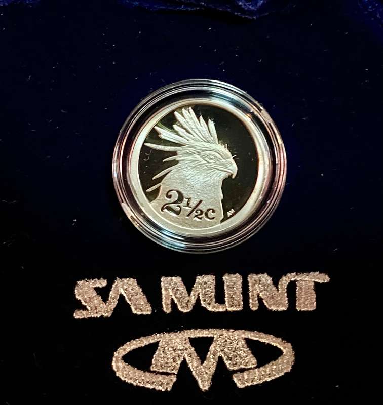 S A MINT SILVER PROOF 2 1/2 C TICKEY - SECRETARY BIRD - BIRDS OF PRAY 2006 - IN SA MINT POUCH