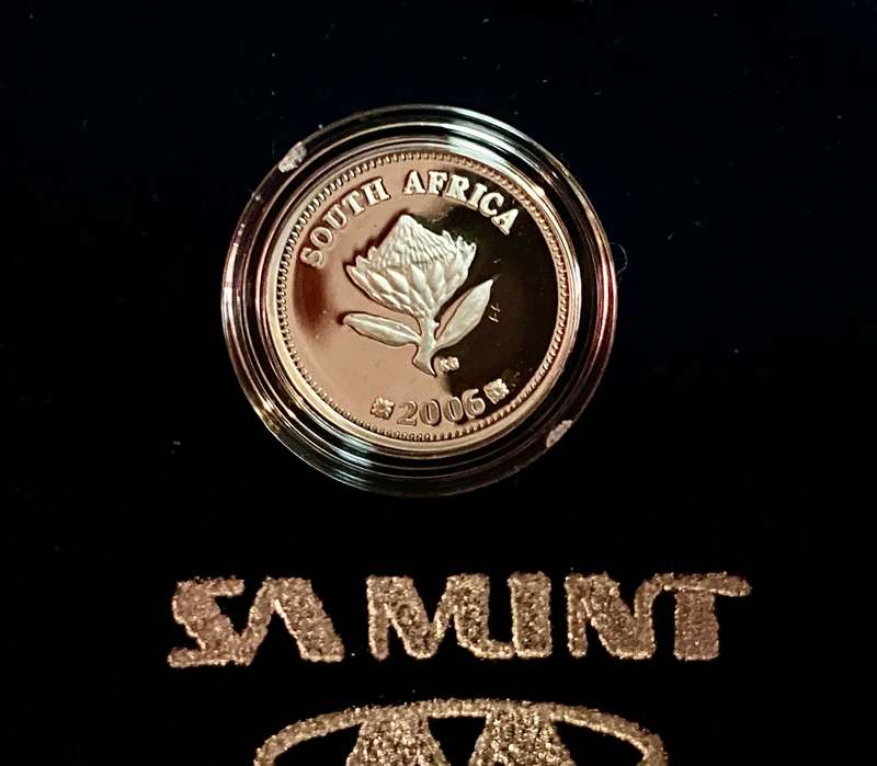 S A MINT SILVER PROOF 2 1/2 C TICKEY - SECRETARY BIRD - BIRDS OF PRAY 2006 - IN SA MINT POUCH