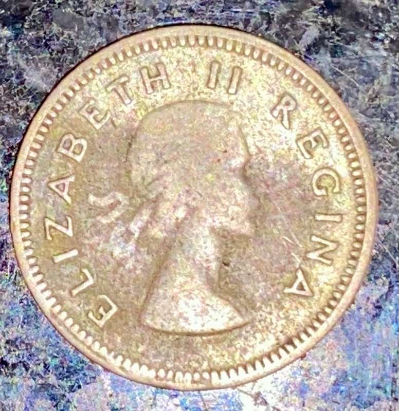 S A UNION SILVER 3D THREEPENCE TICKEY --1953--