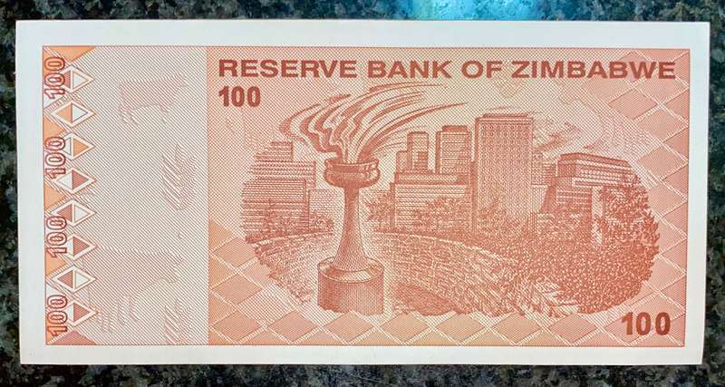 ZIMBABWE AA - 100 DOLLAR 2009  UNC