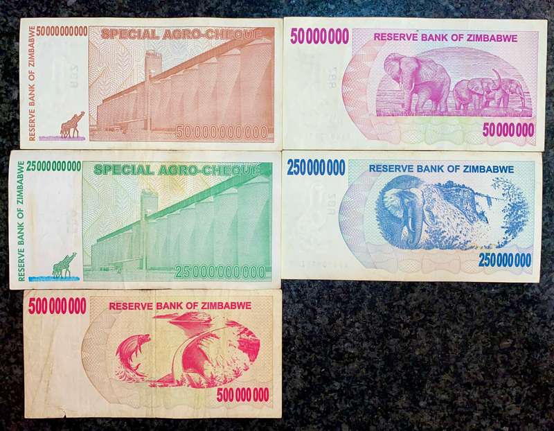 ZIMBABWE SET 50 BILLION DOLLARS TO 50 MILLION DOLLAR 2008 (1 BID TAKES ALL)