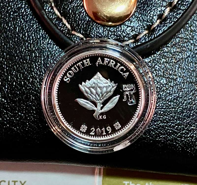SOUTH AFRICA SILVER 2 1/2 CENT POLYMER PUTTY TICKEY 2019 -400 MINTAGE- DURBAN MINT MARK STILL SEALED