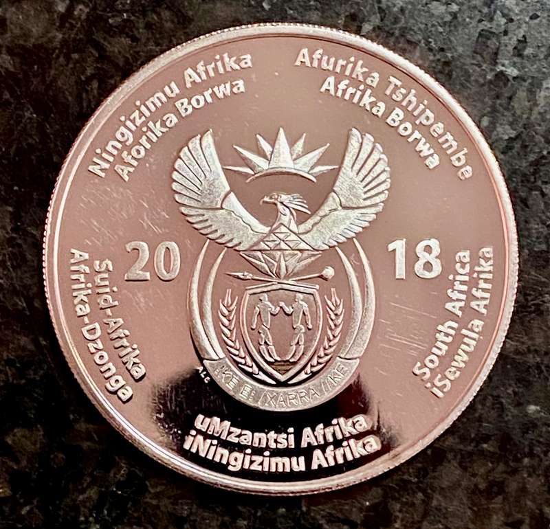NELSON MANDELA 1 OZ STERLING SILVER R50 --2018-- 100 YEARS 1918-2018 -