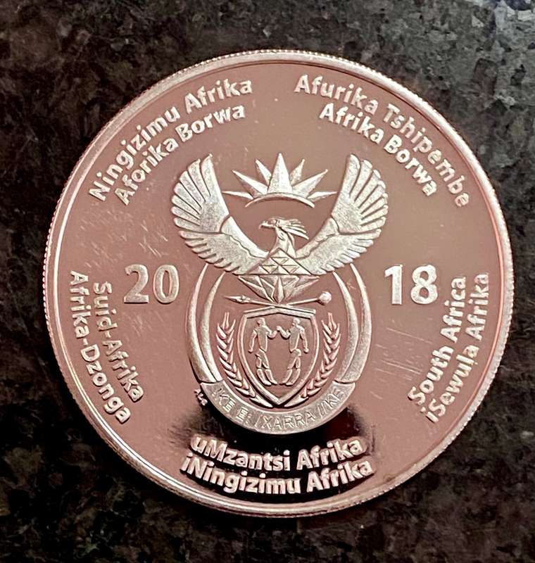NELSON MANDELA 1 OZ STERLING SILVER R50 --2018-- 100 YEARS 1918-2018 -