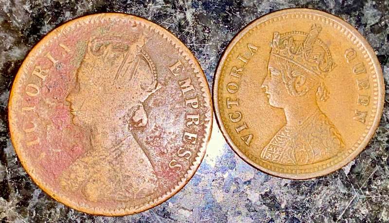 INDIA SET - 1/4 ANNA 1878 & 1/2 PICE 1862 (1 BID TAKES ALL)