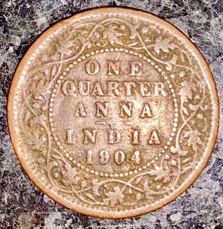 INDIA 1/4 ANNA 1904