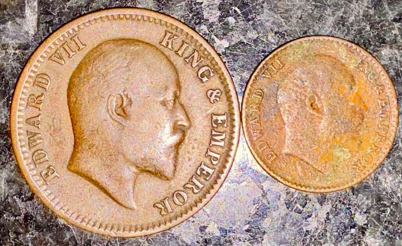 INDIA SET - 1/4 ANNA 1910 & 1/12 ANNA 1909 - (1 BID TAKES ALL)
