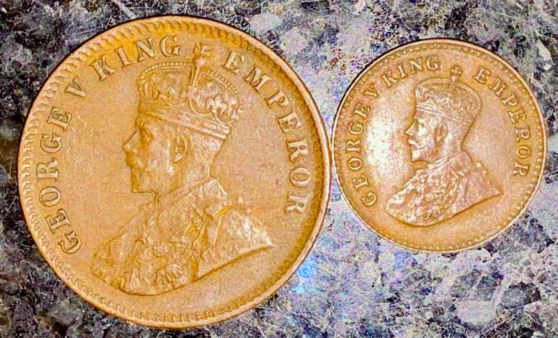 INDIA SET - 1/4 ANNA 1913 & 1/12 ANNA 1928 - (1 BID TAKES ALL)