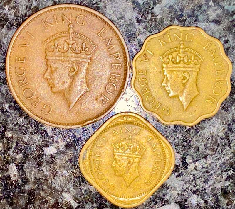 INDIA SET - 1/4 ANNA 1940 - 1/2 ANNA 1942 - 1 PICE 1942 WW2 (1 BID TAKES ALL)
