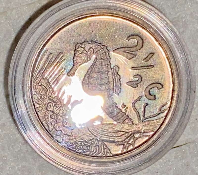 SOUTH AFRICA SILVER PROOF 2 1/2 CENT SEAHORSE TICKEY 1997 IN SA MINT BOX