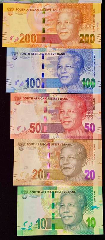 SOUTH AFRICA SET VERY LOW NO - L. KGANYAGO AA0000214 & G. MARCUS NM0000059 ( NELSON MANDELA SCARCE )