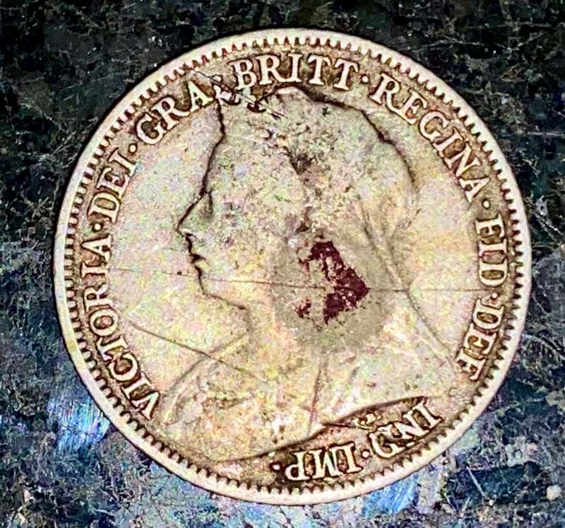 GREAT BRITAIN SILVER 6 PENCE 1900 STERLING SILVER -