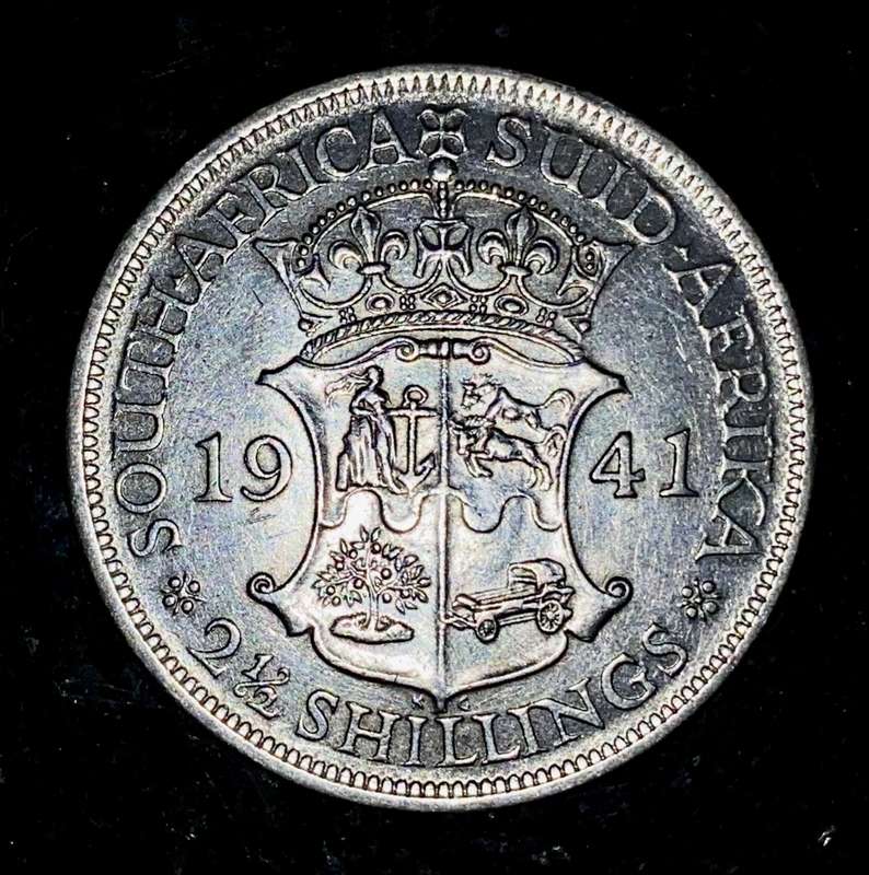 S A UNION SILVER 2 1/2 SHILLINGS 1941 GOOD CONDITION