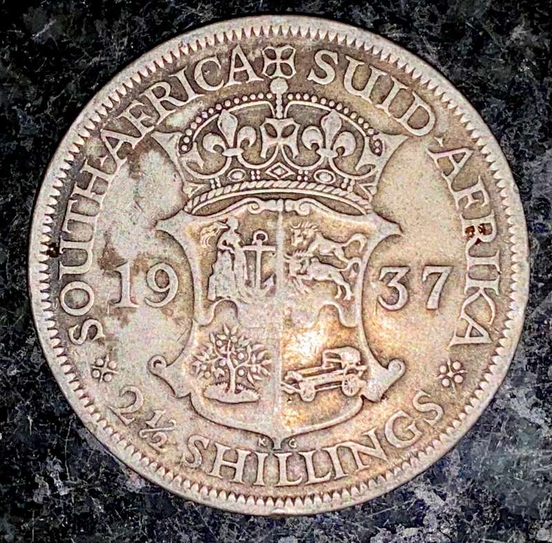 S A UNION SILVER 2 1/2 SHILLINGS 1937