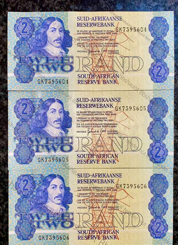 GPC De Kock. R2 in sequence GK7395604-606 aunc -- 3rd issue 1984 (1 bid takes all )