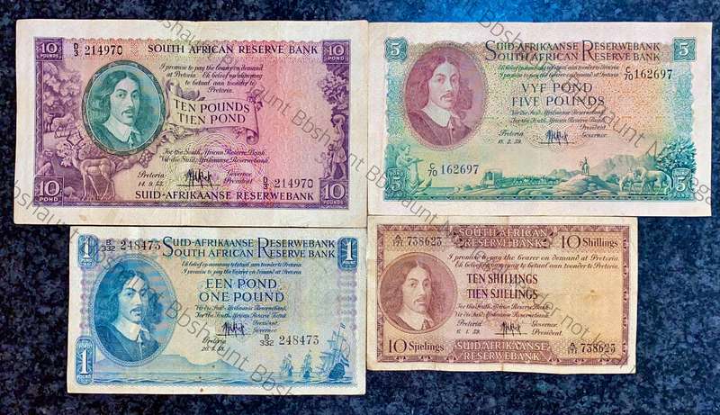 Mh De Kock set 10 pounds to 10 shillings 1953-1959 (1 bid takes all)
