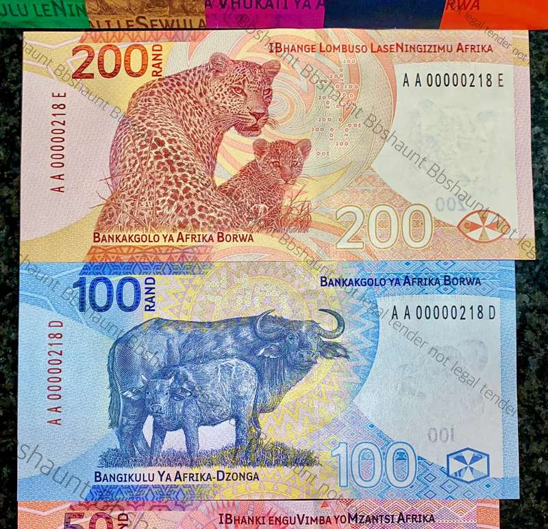 L KGANYAGO AA VERY LOW MATCHING NUMBERS -- AA0000218 --2023 UNC IN ORIGINAL S A RESERVE BANK FOLDER