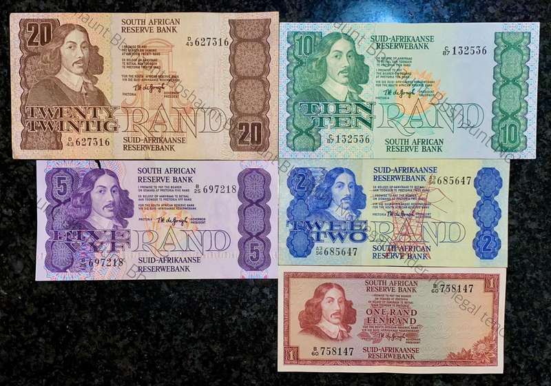 Complete Set TW De Jongh R20 to R1 - 4th issue 1978 (R1 -- 2nd issue 1973) (1 bid takes all)
