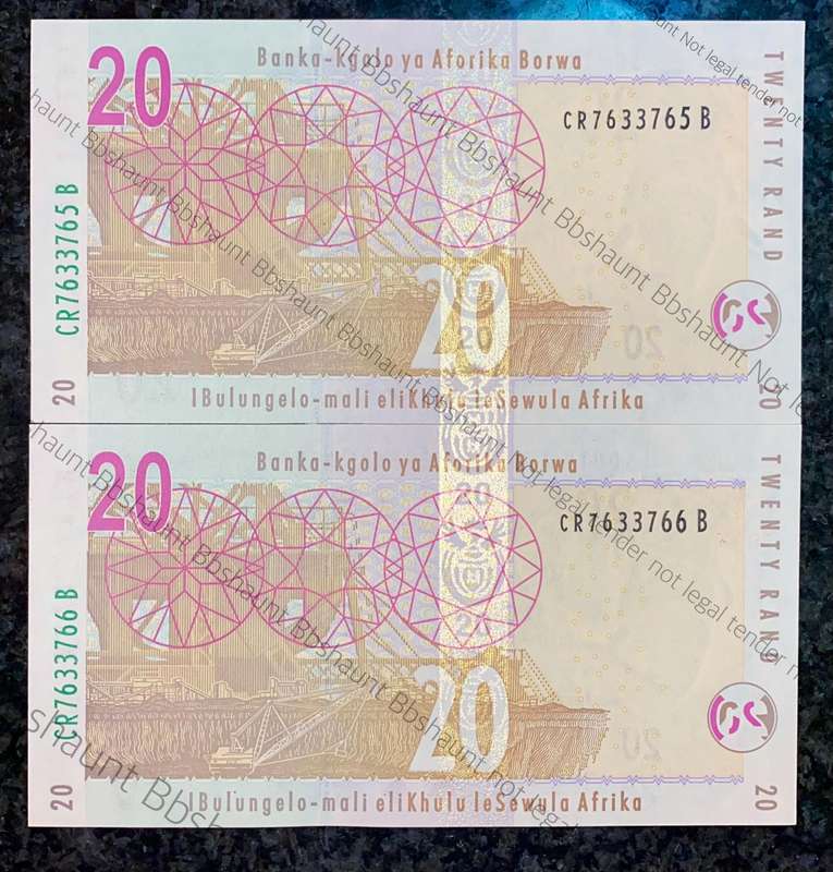 G Marcus R20 in sequence CR7633766-765 UNC 1st issue 2009 elephant wtm(1 bid takes all)