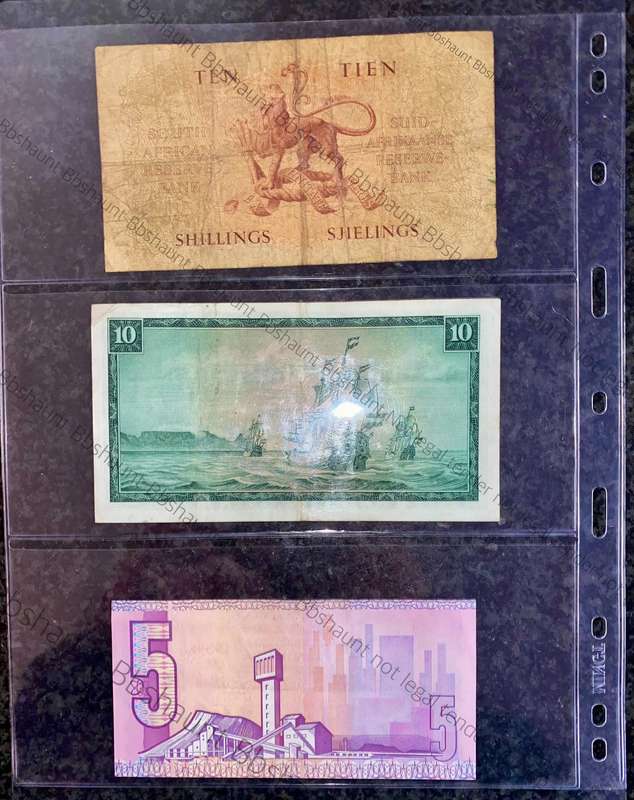 South Africa Banknotes Set - sleeves included (1 bid takes all))
