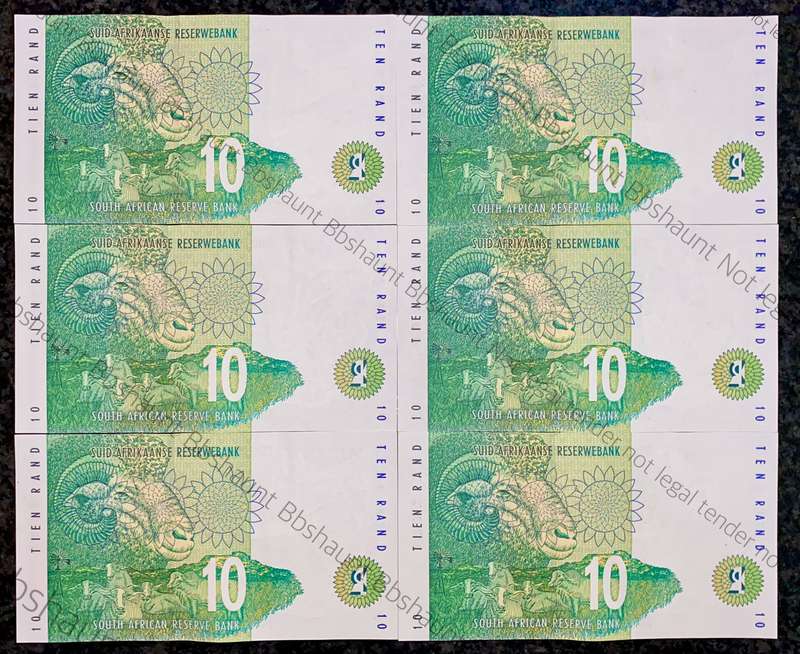 CL Stals. R10 -- in sequence DS2022401-406 Elephant wtm 2nd issue 1993 unc-aunc (1 bid takes all)