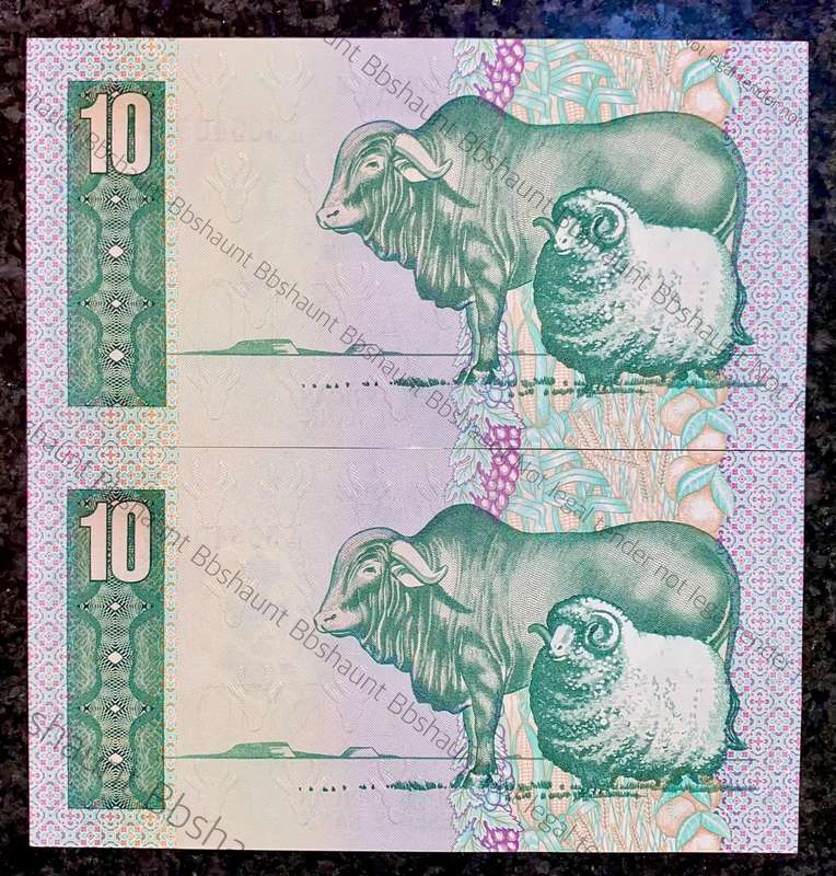 Replacement Note. GPC De Kock R10 in seq Y15 /303405-406 aunc 2nd issue 1982(1 bid takes all)