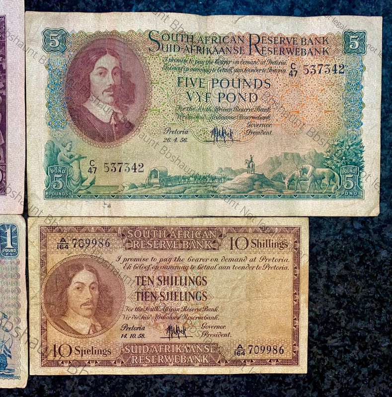 Mh De Kock. Set 10 pounds to 10 shillings 1952 to 1959 (1 bid takes all)