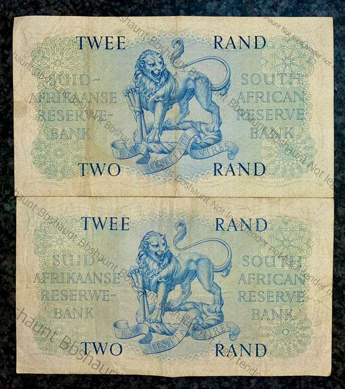 SET OF R2 BOTH GOVERNOR'S MH DE KOCK 1961 & G RISSIK 1962 ( 1 BID TAKES ALL)