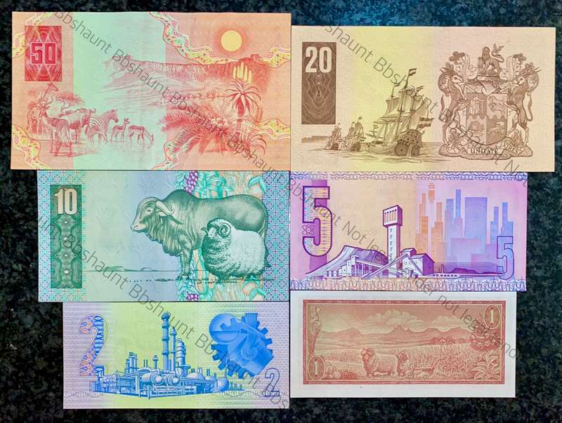 complete set gpc de kock & decimals R50 TO R2 - 1980s(R1 de Jongh 1975)- (1 bid takes all)
