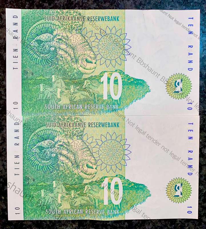 CL Stals. R10 in sequence DS2022424-423 Rhino wtm 2nd issue 1993 aunc (1 bid takes all)
