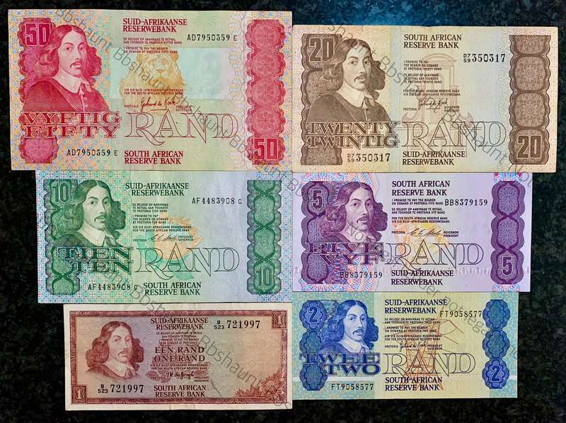COMPLETE SET DECIMALS R50 TO R1 - VARIOUS GOVERNOR'S 1975-1990(1 BID TAKES ALL)