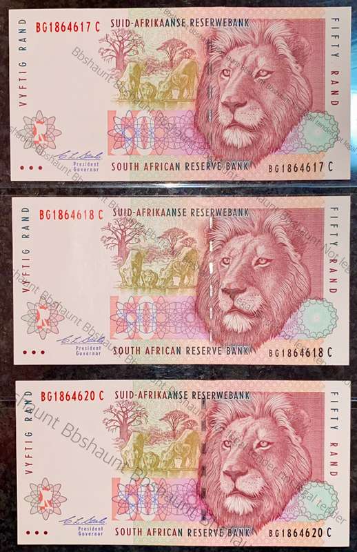 CL Stals. R50 in sequence BG1864617-618 & 620 -- 2nd issue 1992 unc-aunc(1 bid takes all)