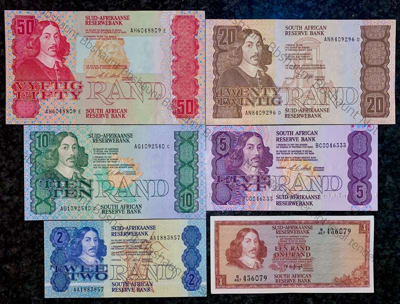 Complete set CL Stals R50 to R2AA - good condition 1st issue 1990 (R1 TW De Jongh)(1 bid takes all)