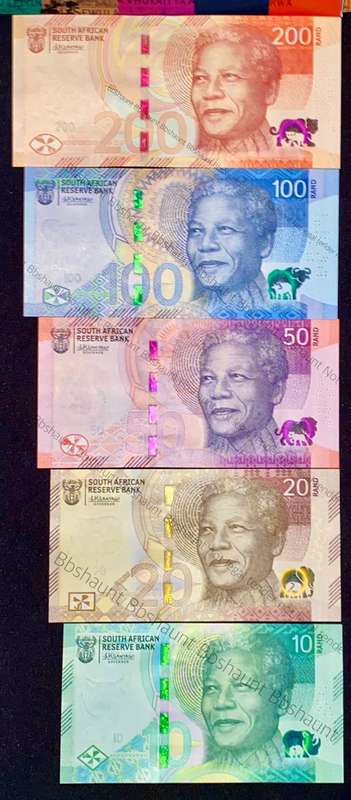 SOUTH AFRICA SET VERY LOW NO - L. KGANYAGO AA0000214 & G. MARCUS NM0000059 ( NELSON MANDELA SCARCE )