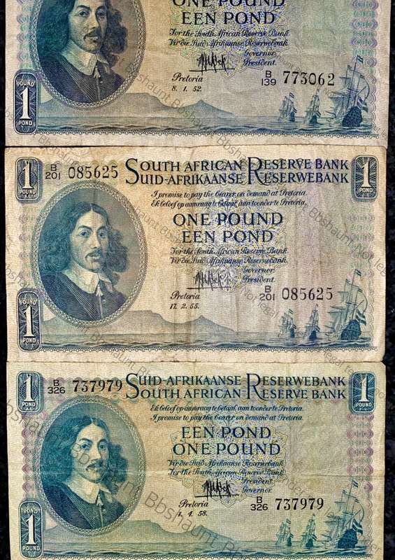MH DE KOCK 1 POUND - 1952 - 1955 - 1958 --- 3RD ISSUE (1 BID TAKES ALL)