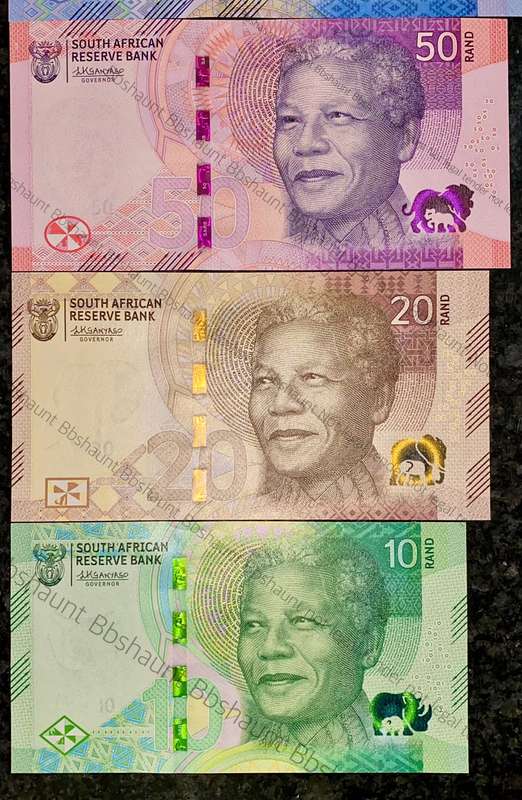 L Kganyago very low matching numbers -- AA00000154 --2023 unc in original S A Reserve bank folder