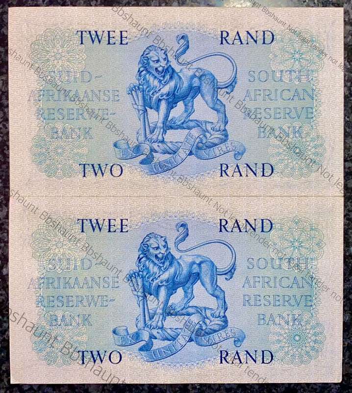 G RISSIK R2 IN SEQUENCE B131 /584996-997 UNC A/E FIRST ISSUE 1962 (1 BID TAKES ALL)