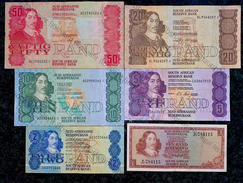 Complete Set CL Stals R50 to R2AA - 1st issue 1990 (R1 TW De Jongh)( 1 bid takes all )