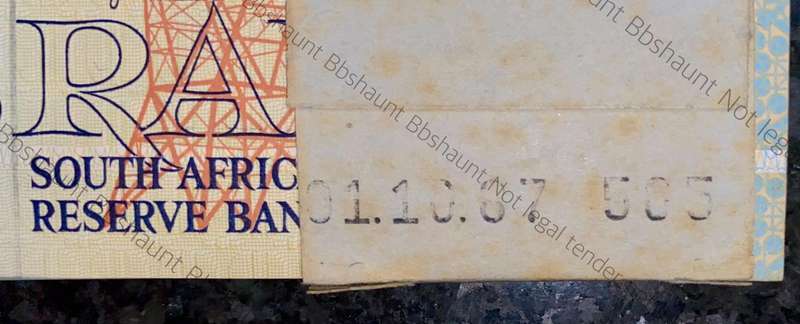 South Africa Full Pack R2 GPC De Kock in sequence EP2290601-700 Stamped 1987-10-01 on bank band