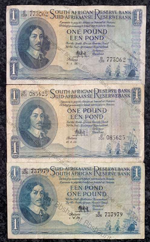 MH DE KOCK 1 POUND - 1952 - 1955 - 1958 --- 3RD ISSUE (1 BID TAKES ALL)