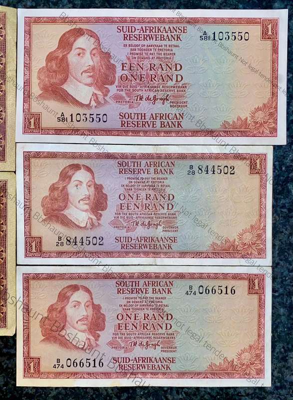 Set Of All R1 - from 1961 to 1975 - MH De Kock - G Rissik & TW De Jongh all issues (1 bid takes all)