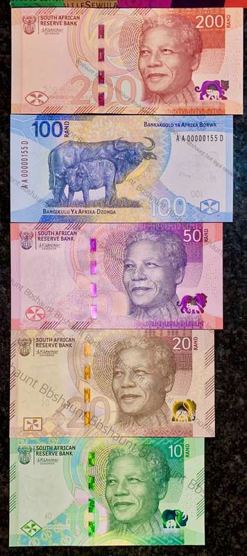 L Kganyago very low matching numbers -- AA00000155 --2023 unc in original S A Reserve bank folder