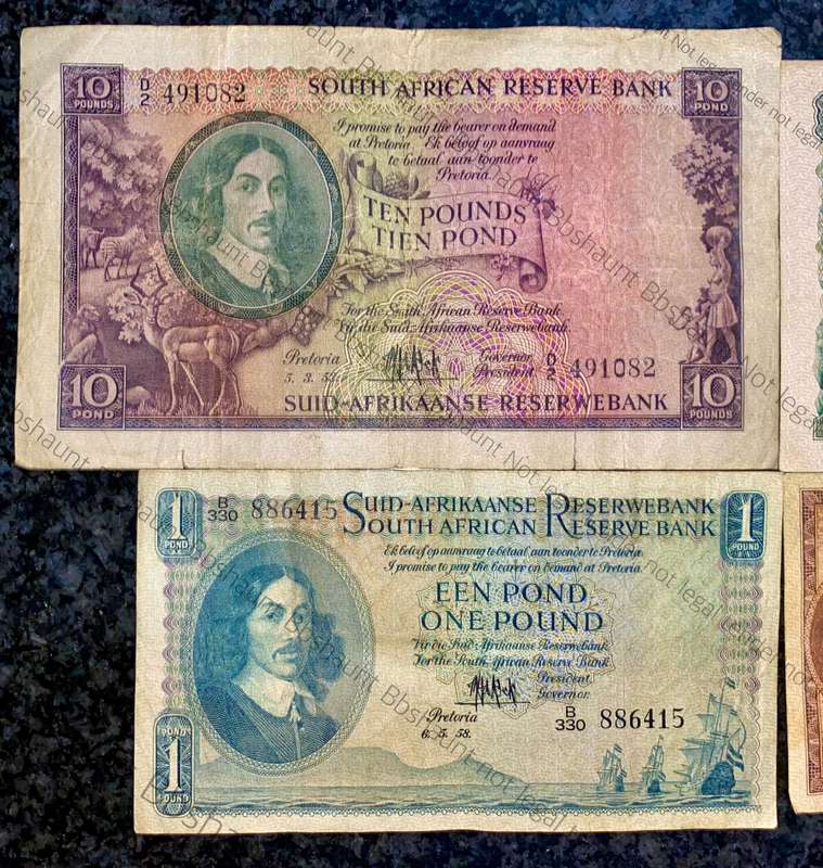 Mh De Kock set 10 pound to 10 shilling 1953-1958 (1 bid takes all)