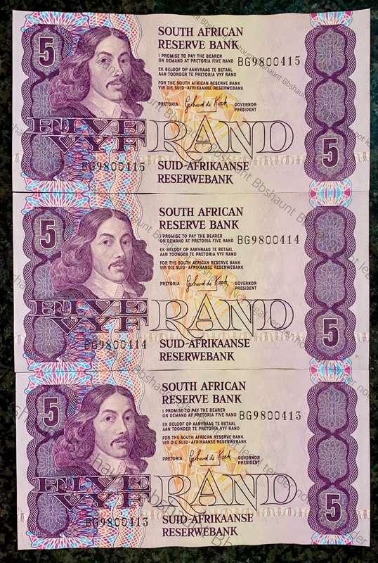 GPC DE KOCK R5 IN SEQUENCE BG9800415-413 E/A 3RD ISSUE 1990 (1 BID TAKES ALL)
