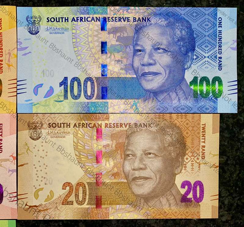 COMPLETE SET L KGANYAGO R200 TO R10 - FIRST ISSUE 2018 UNC-AUNC MANDELA WTM