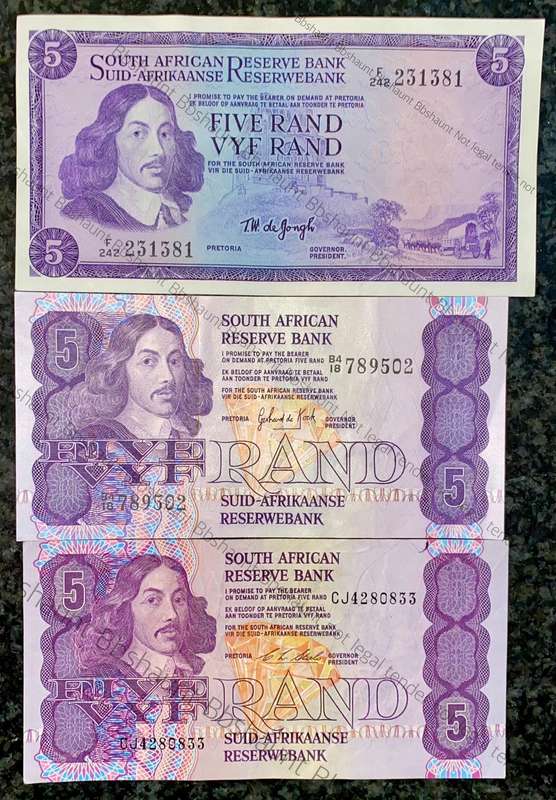 Set of R5 - De Jongh - De Kock - CL Stals 1967-1990(1 bid takes all)